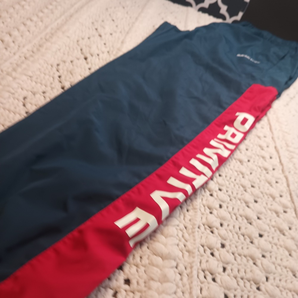 Primitive Skateboarding Nylon Track Pants Navy Red Tapered Joggers L Swooshy Y2K - Picture 8 of 9